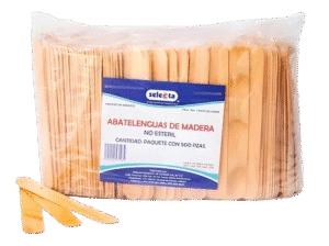 ABATELEBGUAS DE MADERA SELECTA PAQ 500 PZA