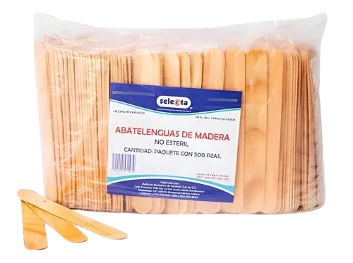 ABATELEBGUAS DE MADERA SELECTA PAQ 500 PZA