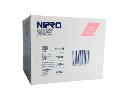 AGUJA HIPODERMICA 18GX38MM ROSA / 100 PZA NIPRO