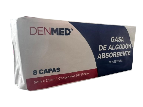 GASA SECA NO ESTERIL 7.5X5 CM DENMED PAQ 200 PZA